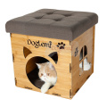 DogLemi Neues Design Funktionelle Natur Holz Deluxe Faltbare Pet House Cave und Stuhl